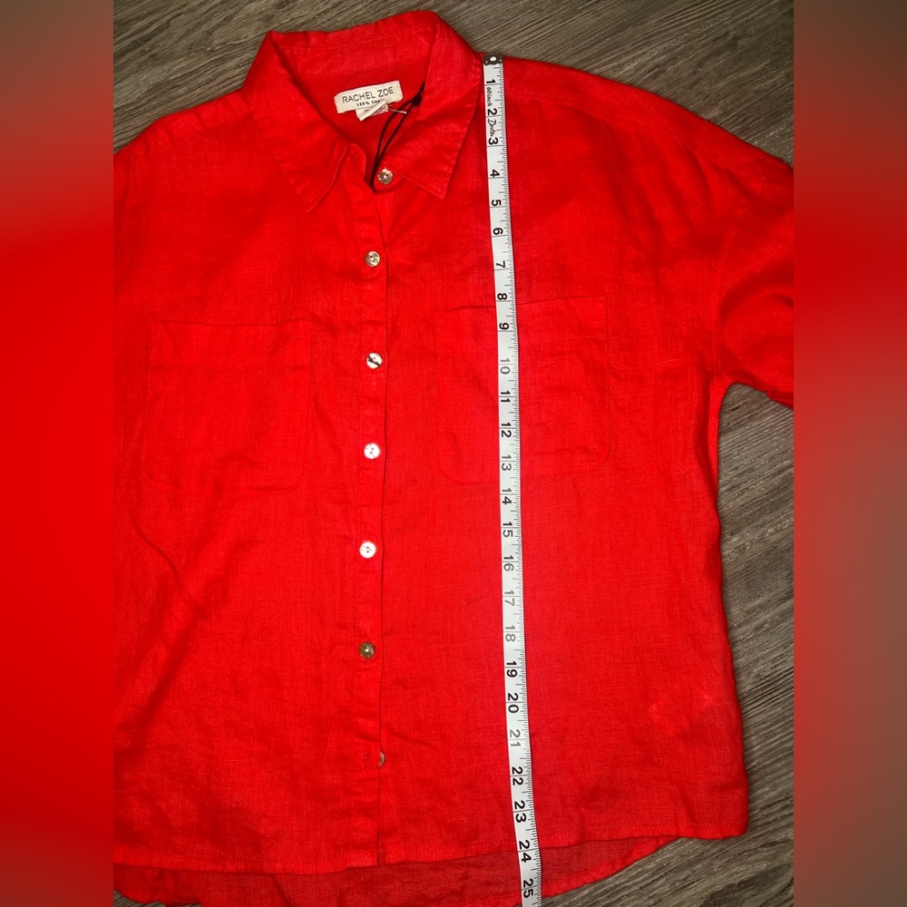 Rachel Zoe Scarlet Linen Shirt - Picture 11 of 11